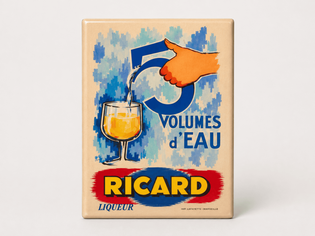 Plaque Ricard Vintage Cinq placa vintage