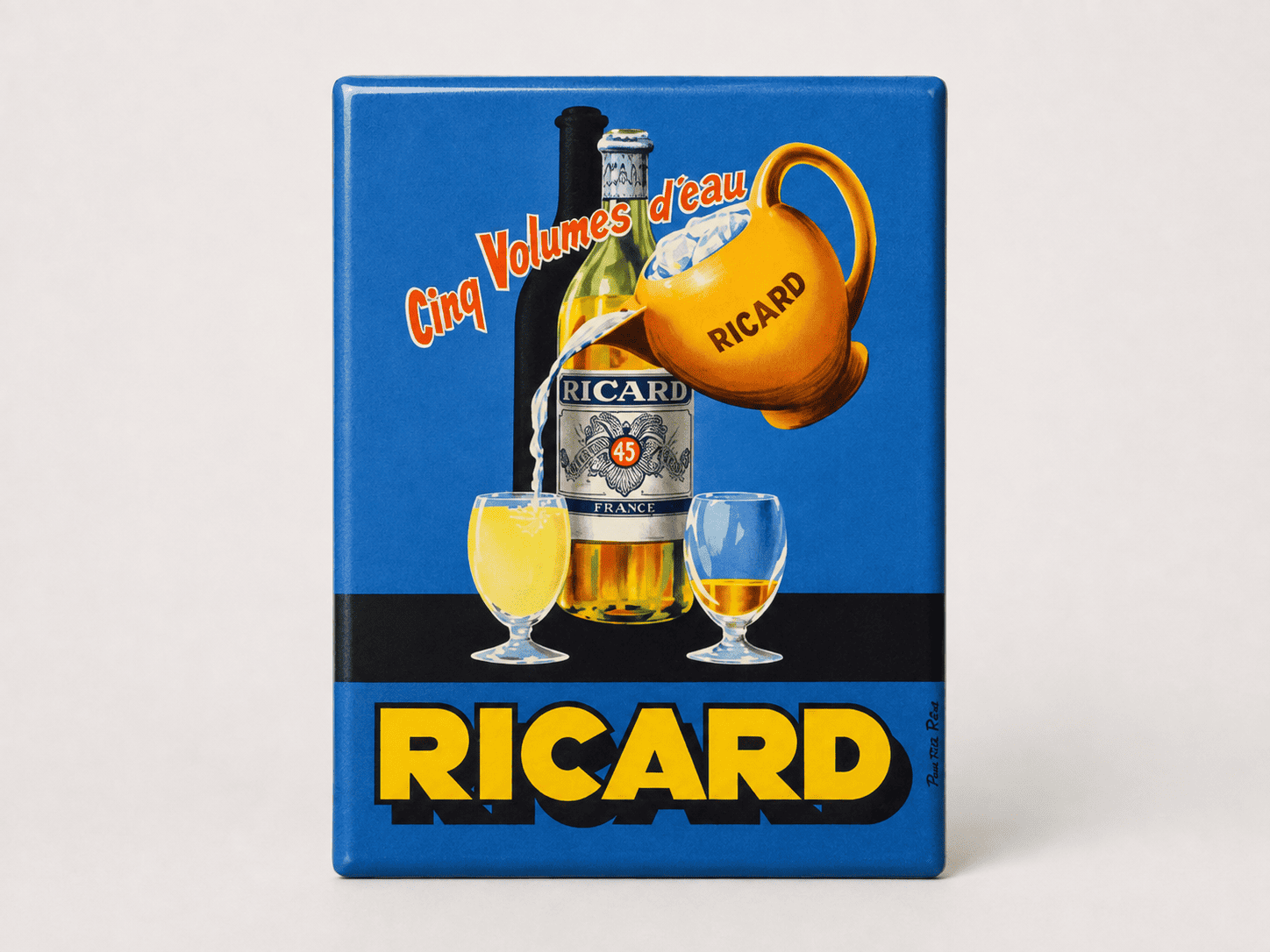 Plaque Ricard Vintage Blue Plaque Ricard Vintage Blue